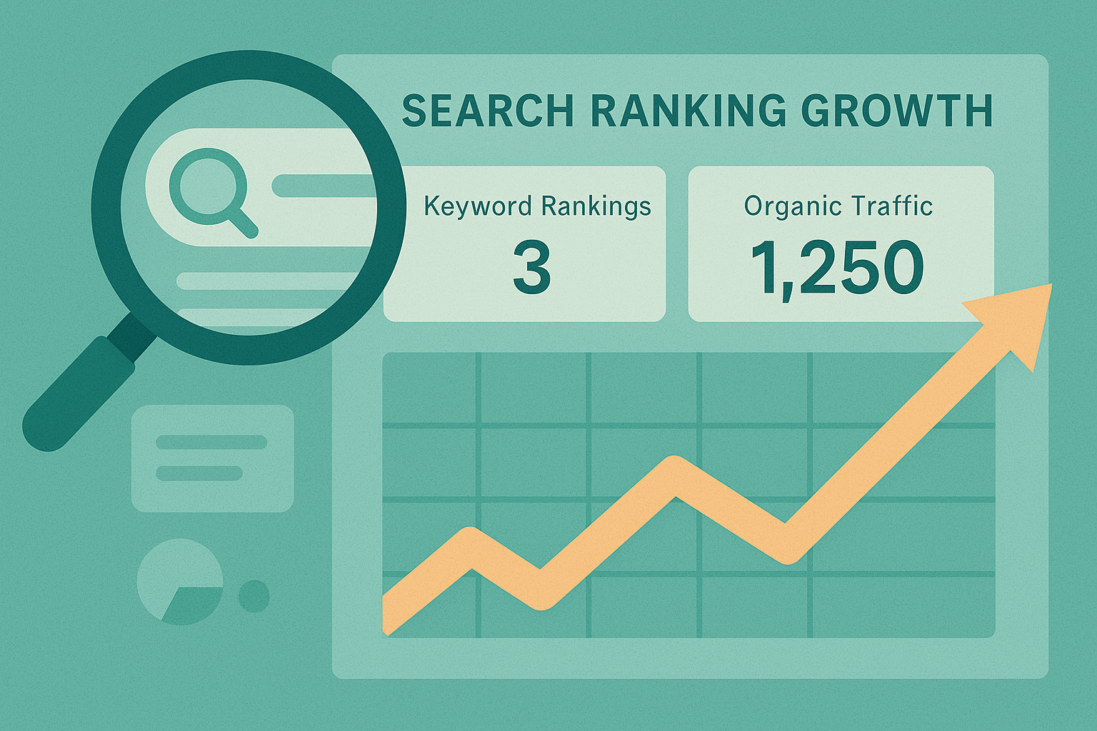 SEO analytics graph showing upward trend
