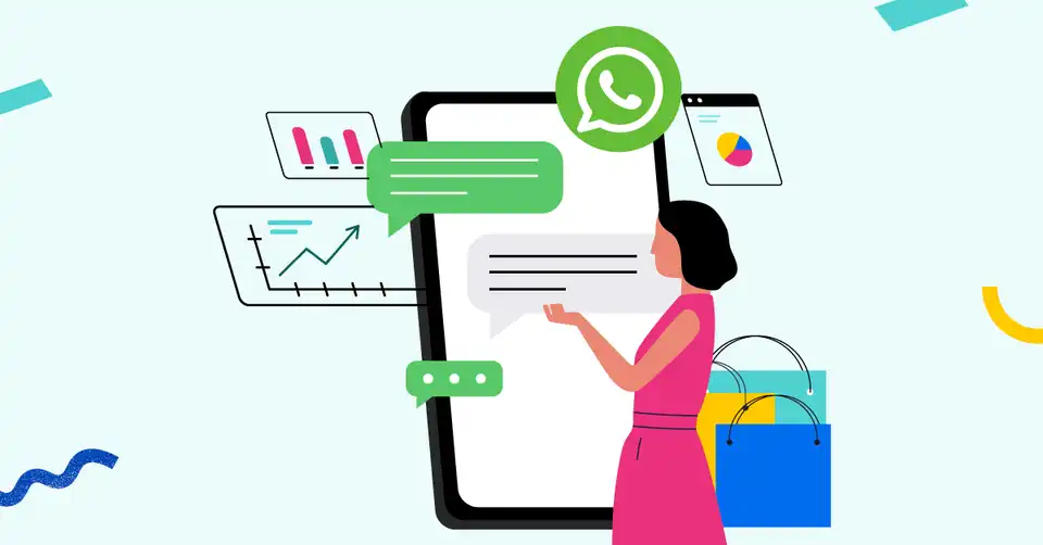 Smartphone with WhatsApp Business chat